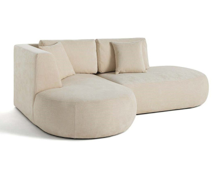 Canapé modulable d'angle gauche 4 places en tissu texturé Santorini