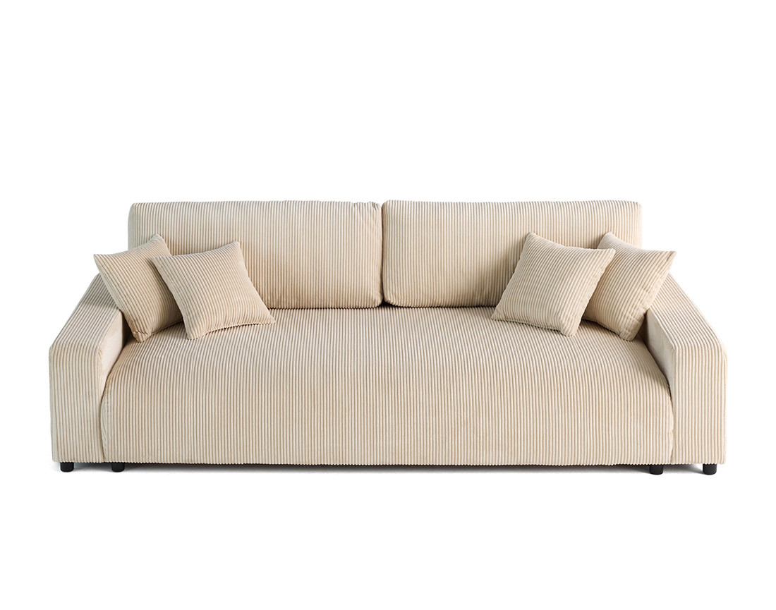 Canapé 3 places convertible avec coffre en velours côtelé Pivoine