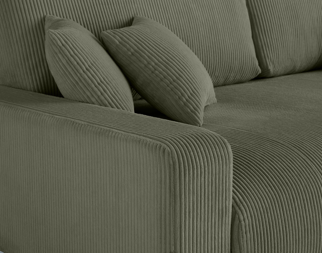 Canapé 3 places convertible avec coffre en velours côtelé Pivoine