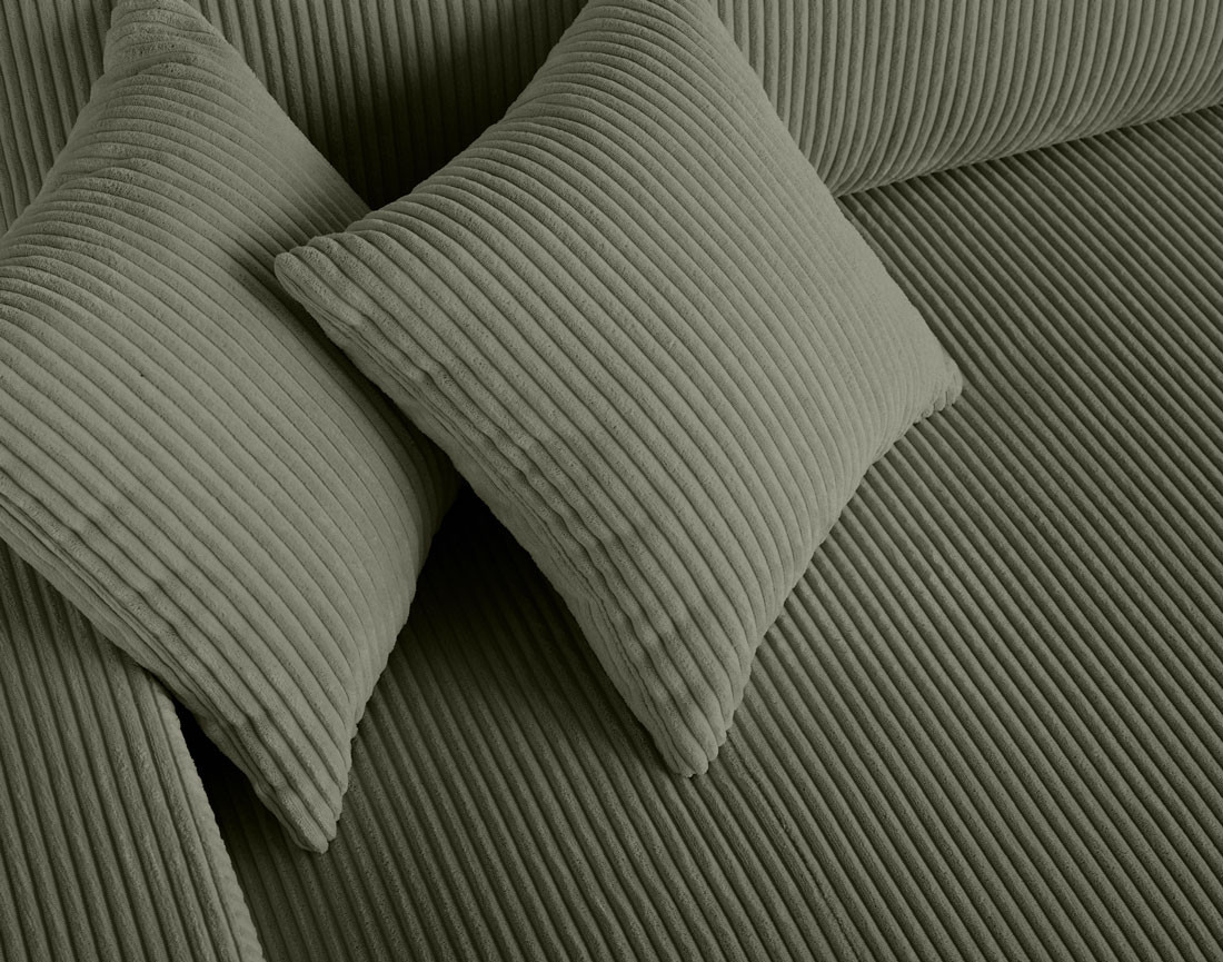 Canapé 3 places convertible avec coffre en velours côtelé Pivoine