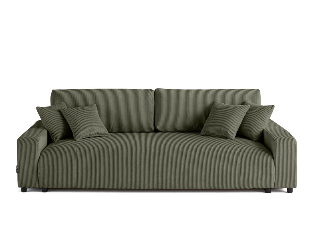 Canapé 3 places convertible avec coffre en velours côtelé Pivoine
