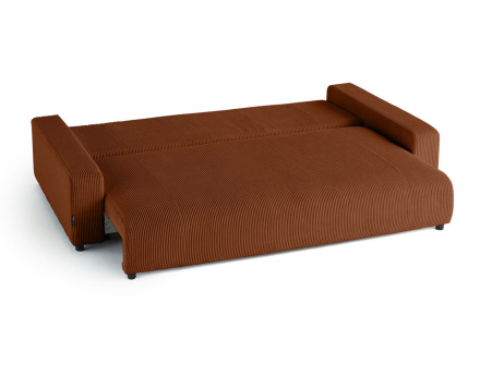 Canapé 3 places convertible avec coffre en velours côtelé Pivoine