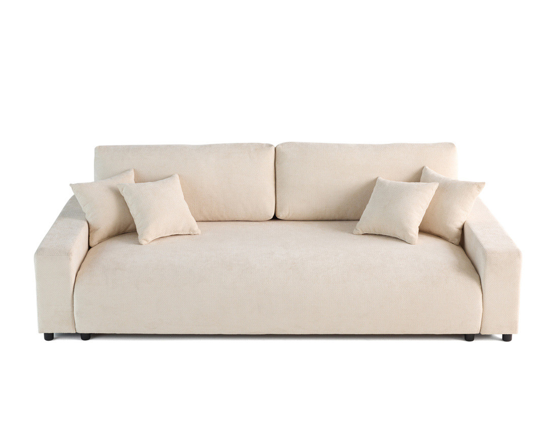 Canapé 3 places convertible avec coffre en velours texturé Pivoine