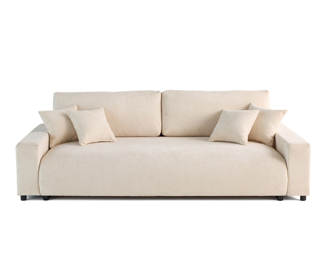 Canapé 3 places convertible avec coffre en velours texturé Pivoine