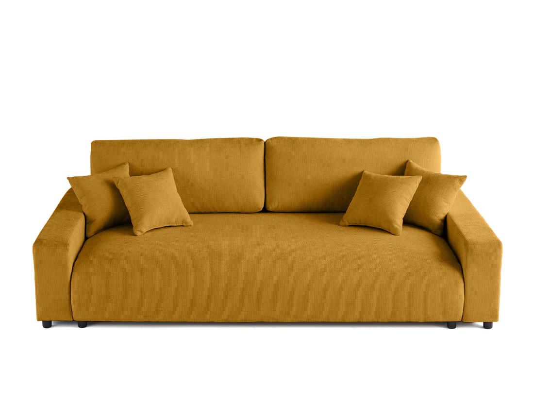 Canapé 3 places convertible avec coffre en velours texturé Pivoine