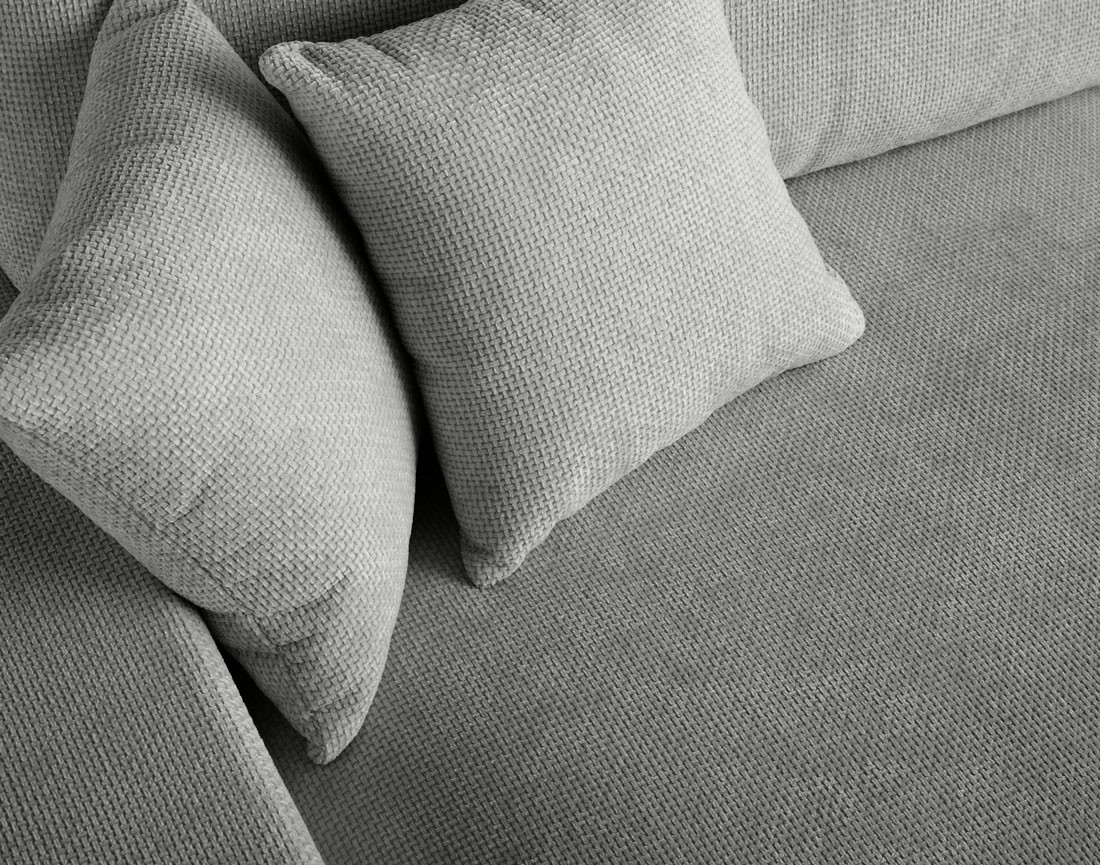 Canapé d'angle réversible 4 places convertible avec coffre en velours texturé Pivoine