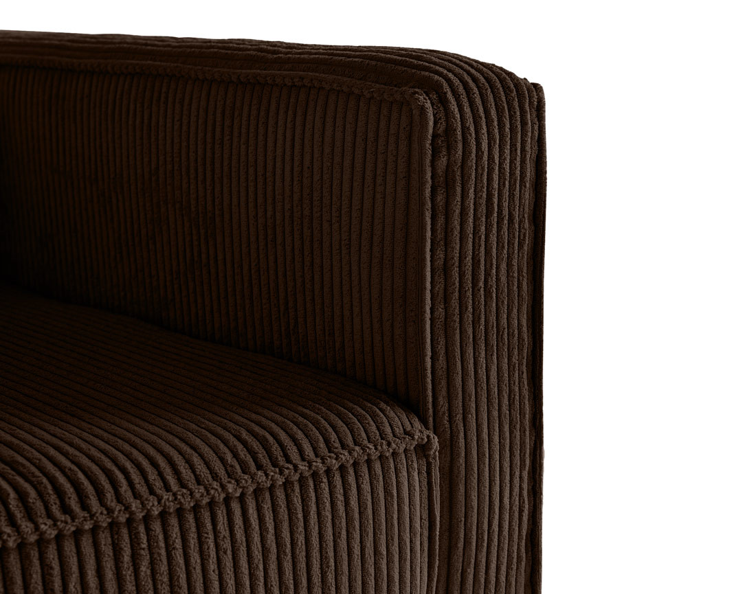 Canapé droit 2 places en velours côtelé Charlie