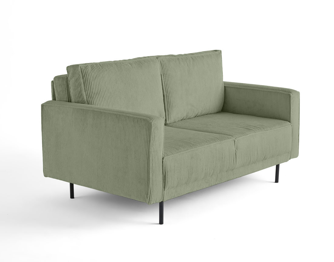 Canapé droit 2 places en velours côtelé Charlie