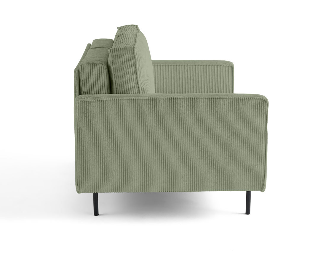 Canapé droit 2 places en velours côtelé Charlie