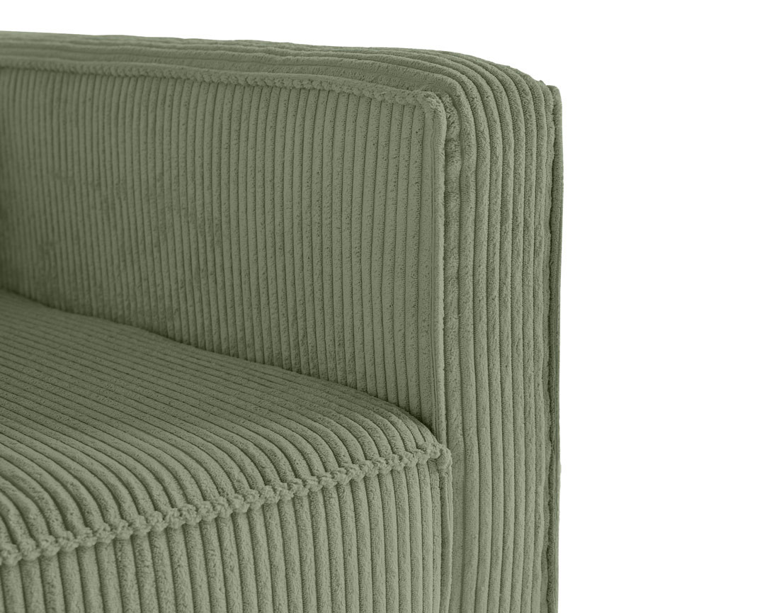 Canapé droit 2 places en velours côtelé Charlie