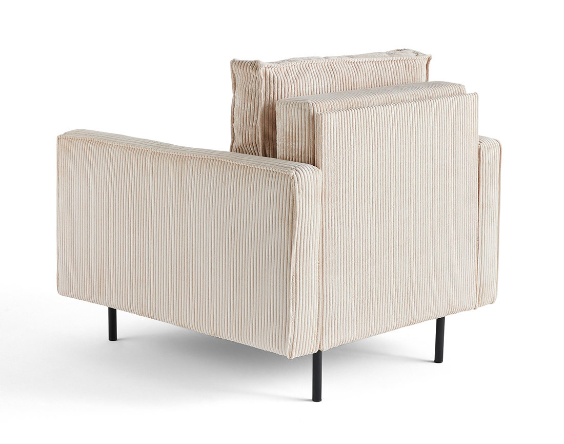 Fauteuil en velours côtelé avec pieds hauts Charlie