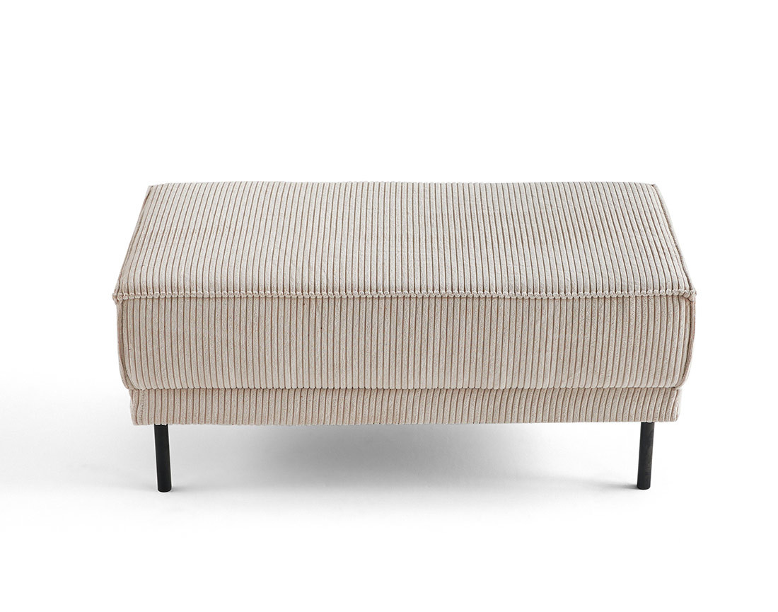 Pouf en velours côtelé avec pieds hauts Charlie