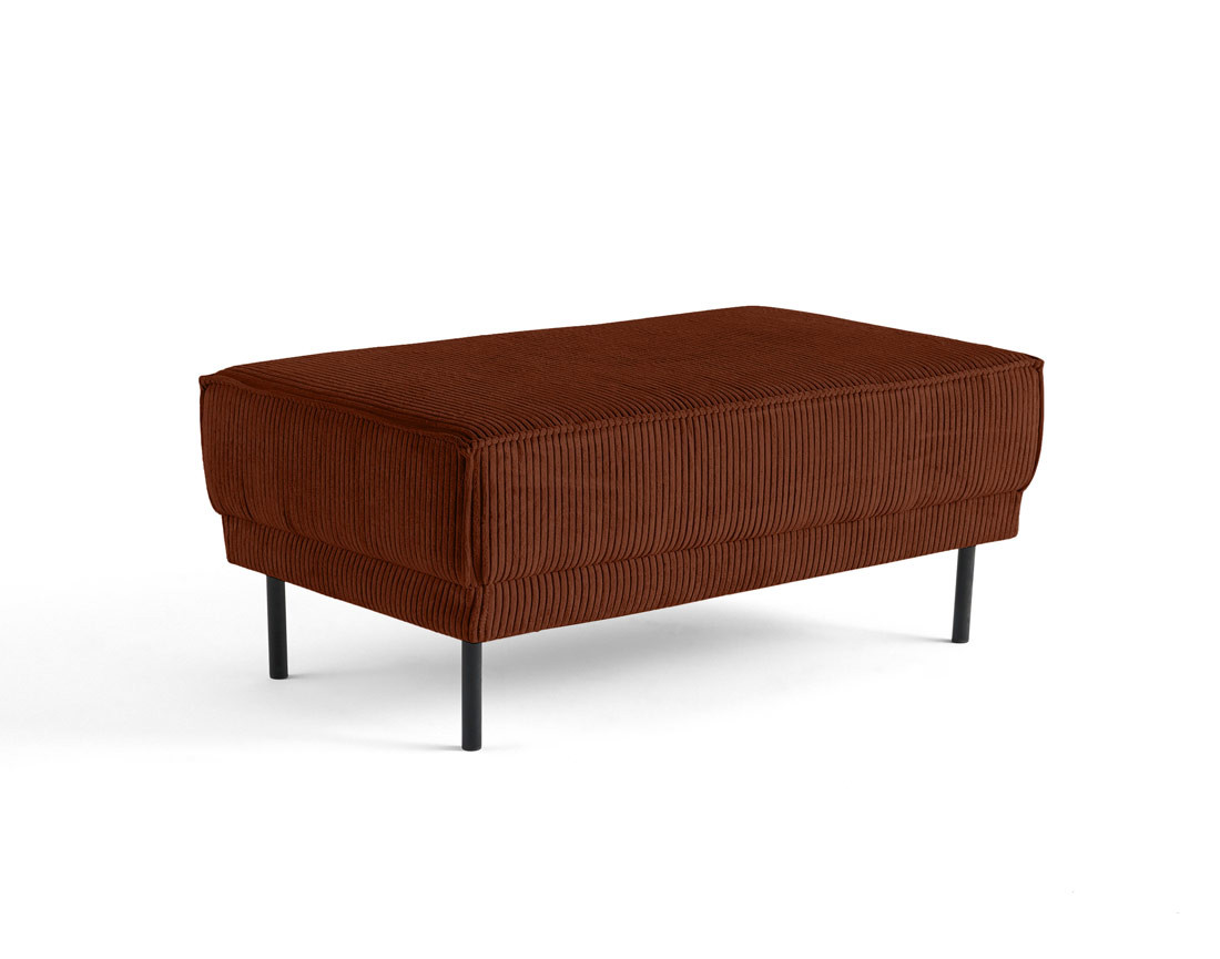 Pouf en velours côtelé avec pieds hauts Charlie