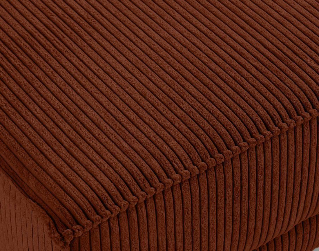 Pouf en velours côtelé avec pieds hauts Charlie