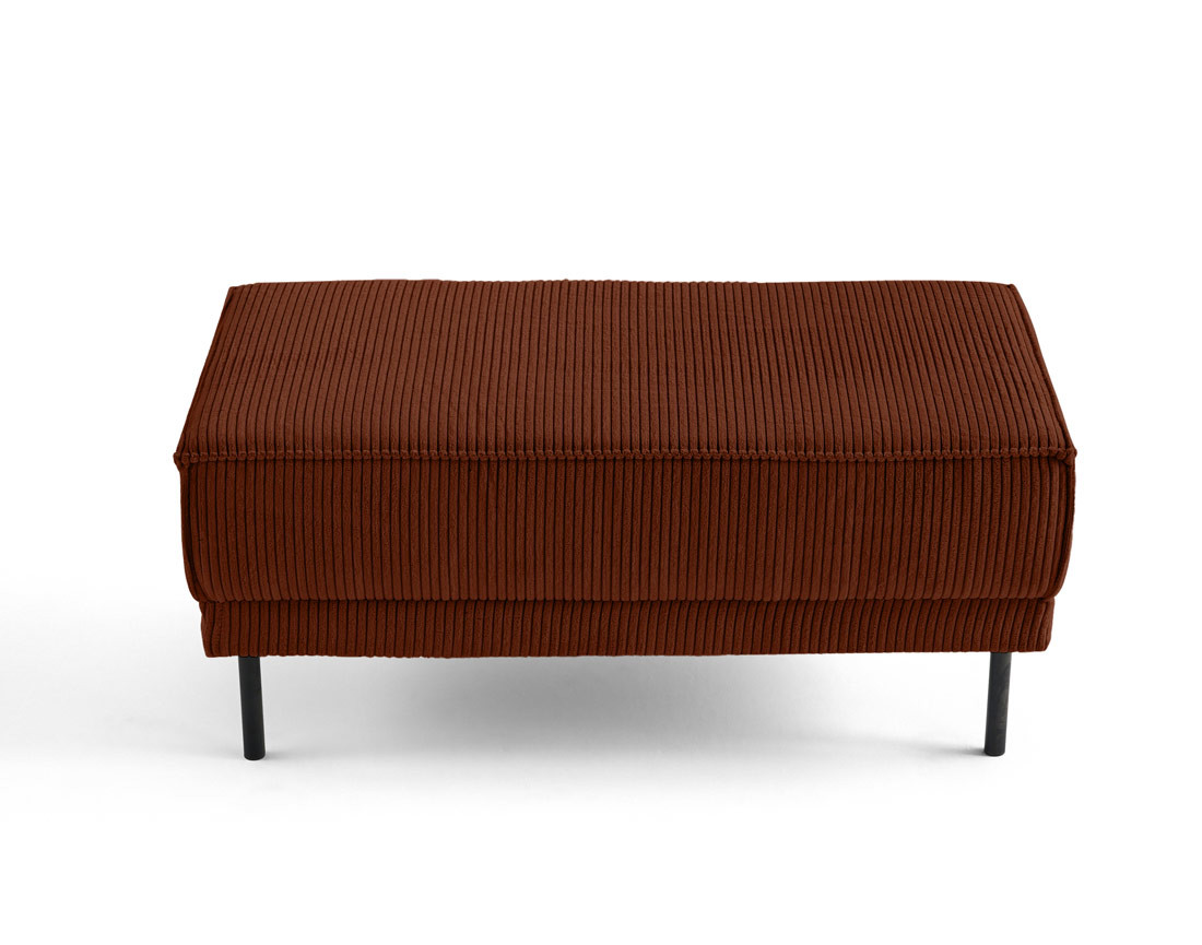 Pouf en velours côtelé avec pieds hauts Charlie