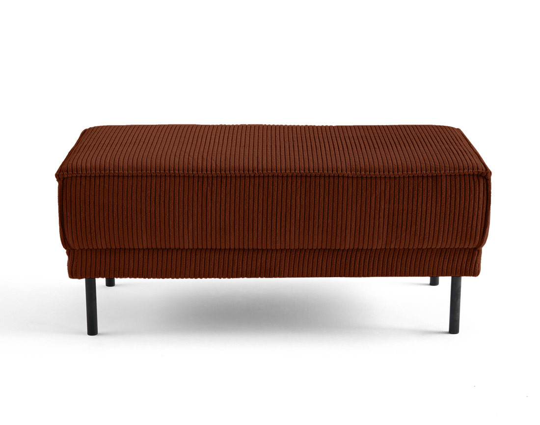 Pouf en velours côtelé avec pieds hauts Charlie