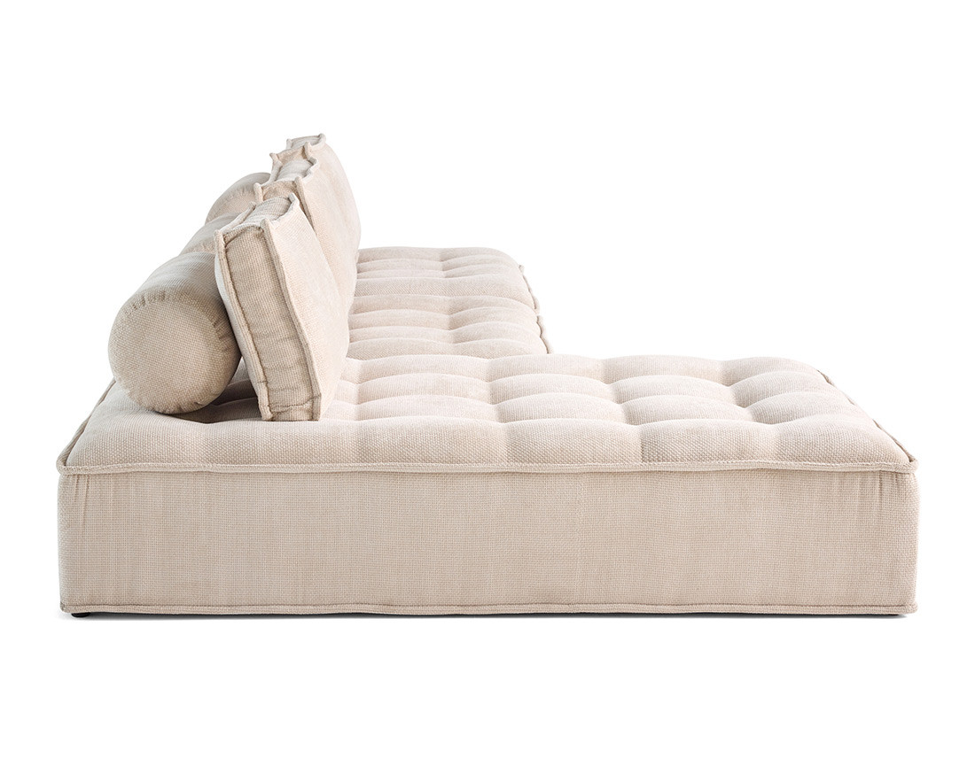 Canapé d'angle modulable 4 places en velours texturé Marisol