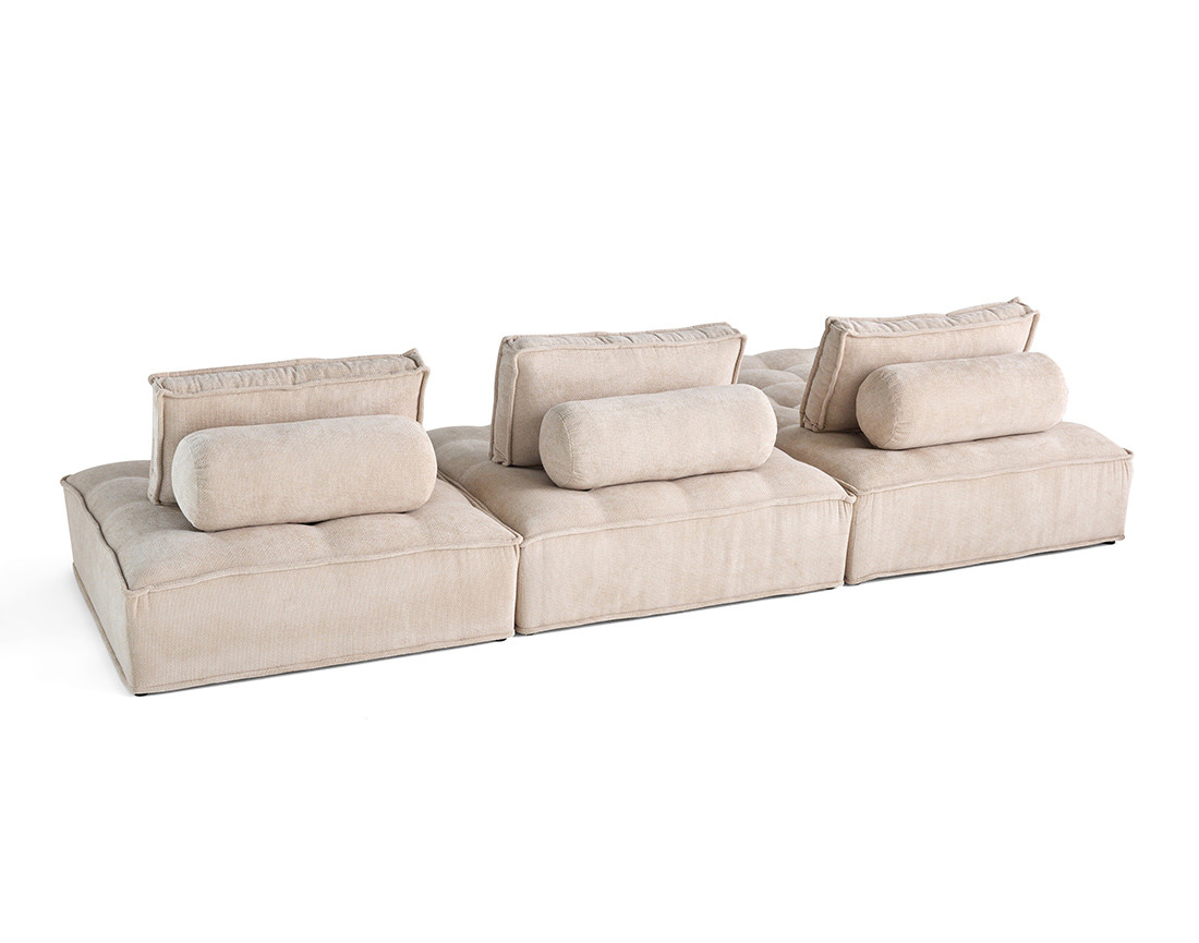 Canapé d'angle modulable 4 places en velours texturé Marisol