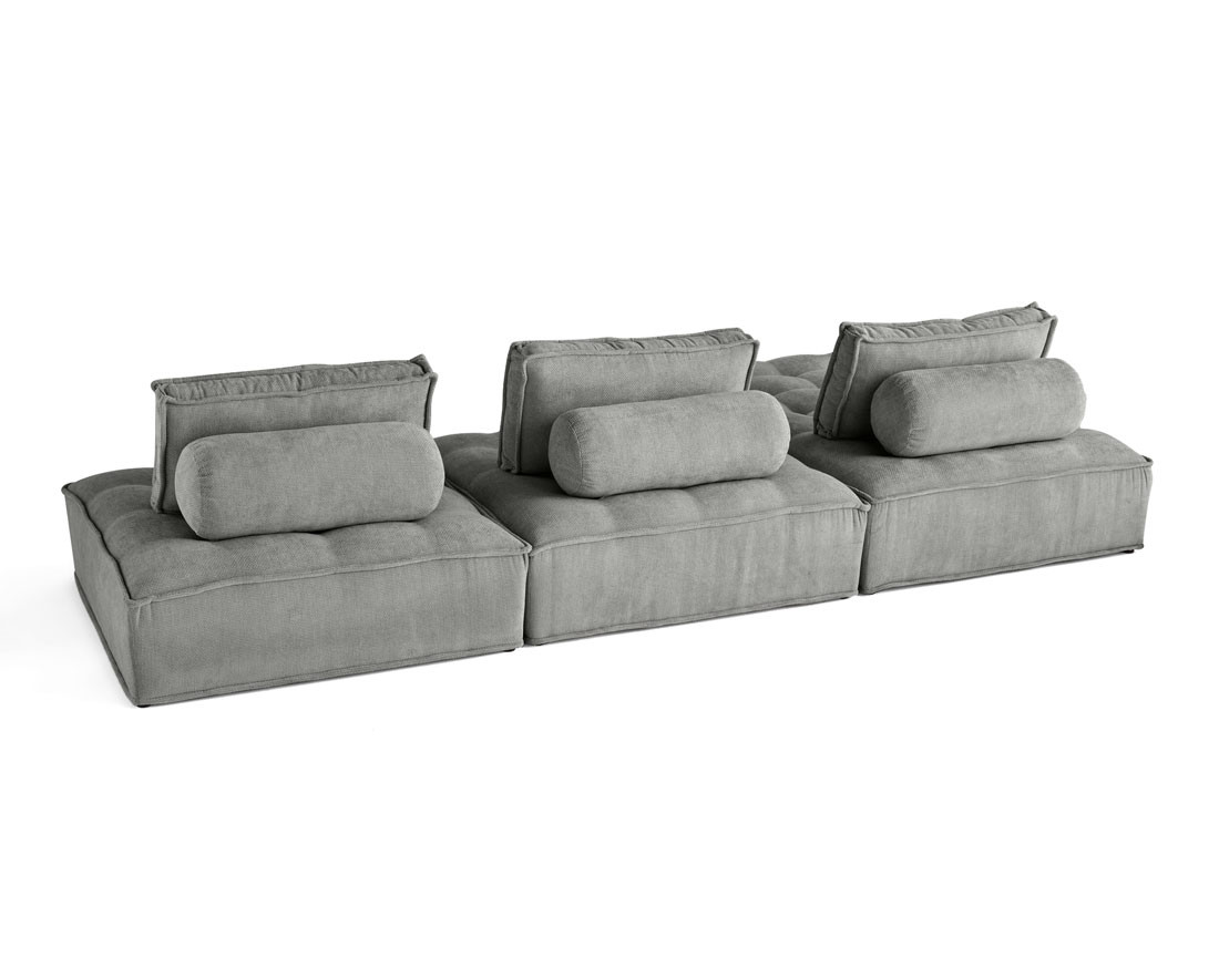 Canapé d'angle modulable 4 places en velours texturé Marisol