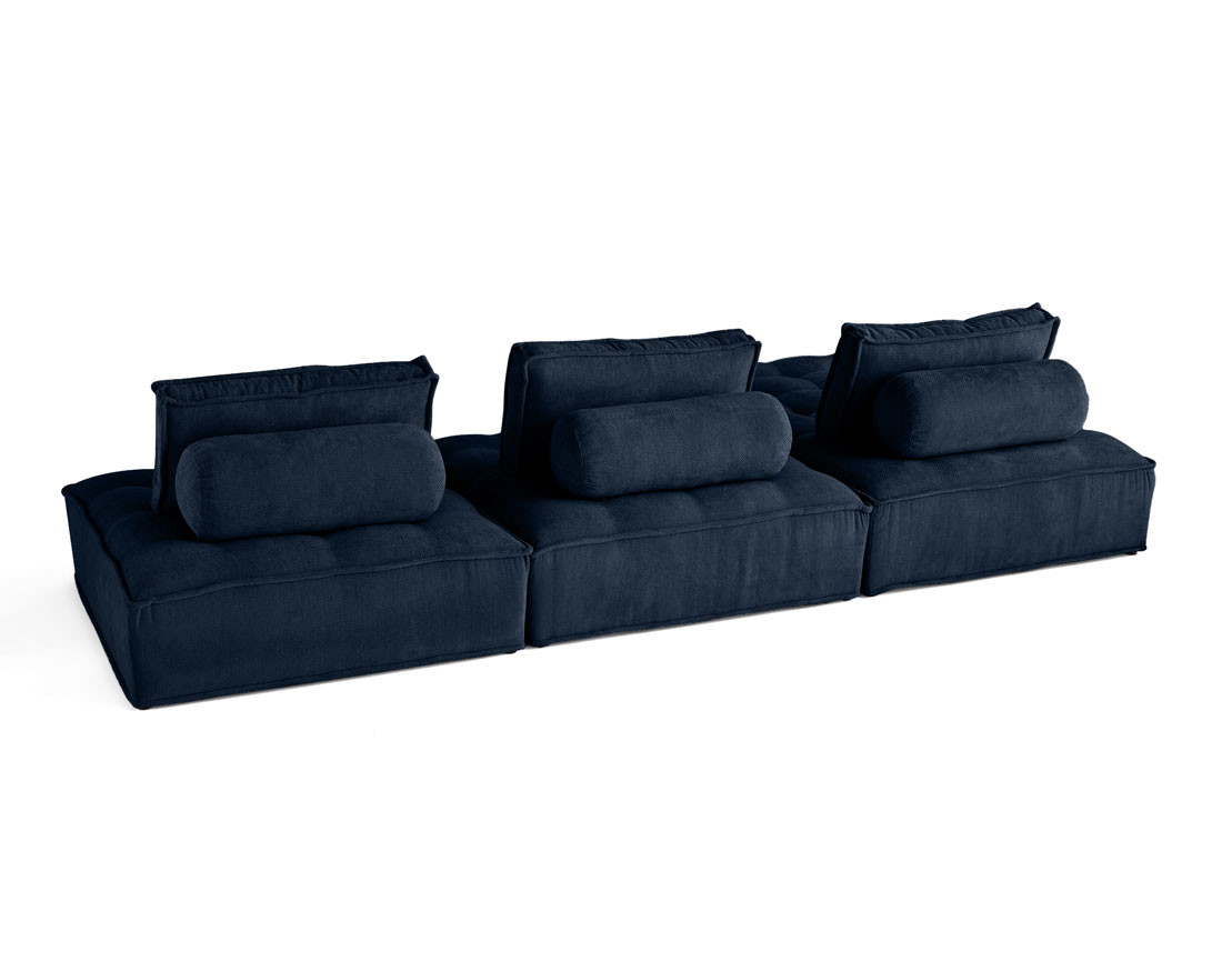 Canapé d'angle modulable 4 places en velours texturé Marisol