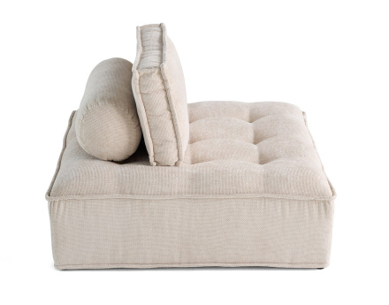 Module d'assise 1 place en velours texturé Marisol