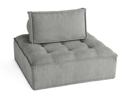 Module d'assise 1 place en velours texturé Marisol