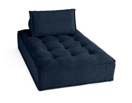 Module d'assise méridienne 2 places en velours texturé Marisol