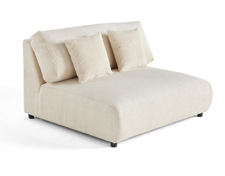 Module d'assise 2 places sans accoudoirs en velours côtelé Garance