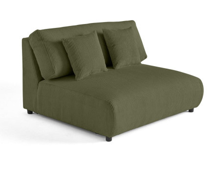 Module d'assise 2 places sans accoudoirs en velours côtelé Garance