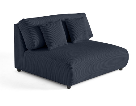 Module d'assise 2 places sans accoudoirs en velours côtelé Garance