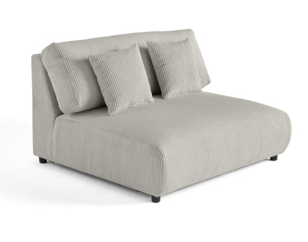 Module d'assise 2 places sans accoudoirs en velours côtelé Garance