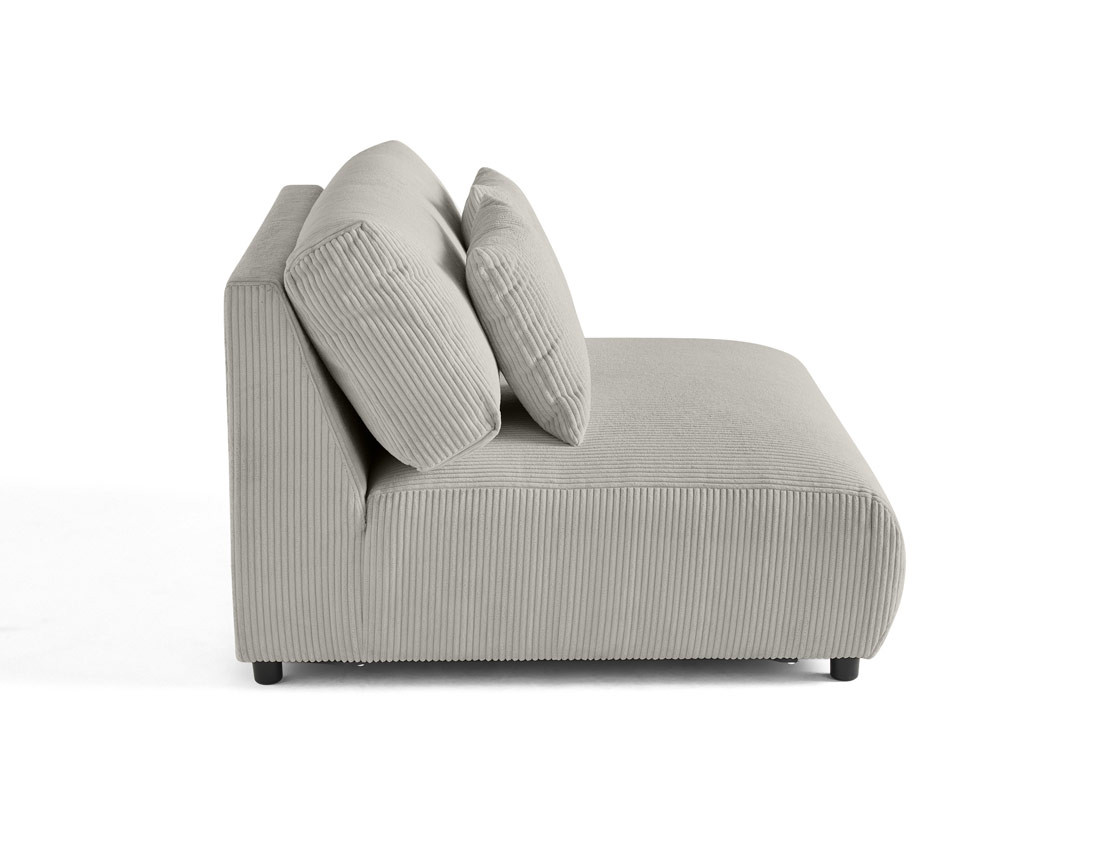 Module d'assise 2 places sans accoudoirs en velours côtelé Garance