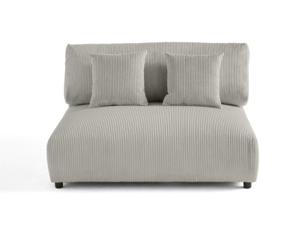 Module d'assise 2 places sans accoudoirs en velours côtelé Garance