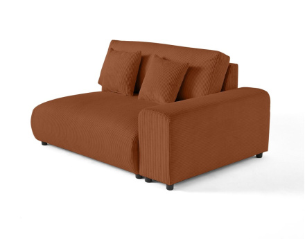 Module d'assise 2 places avec accoudoir droit en velours côtelé Garance