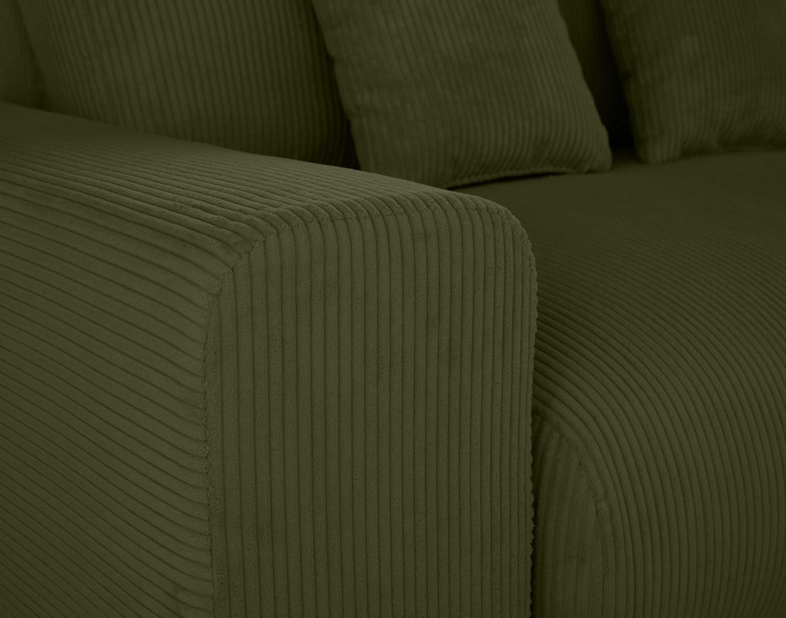 Module d'assise 2 places avec accoudoir gauche en velours côtelé Garance