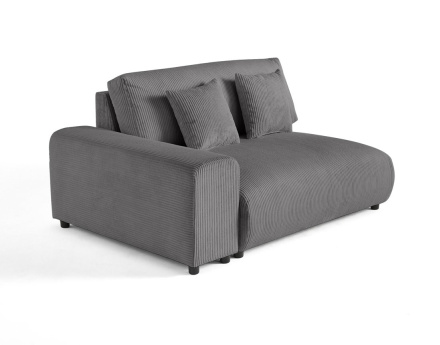 Module d'assise 2 places avec accoudoir gauche en velours côtelé Garance