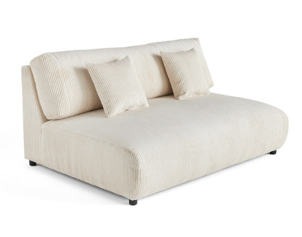 Module d'assise 3 places sans accoudoirs en velours côtelé Garance