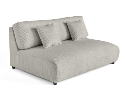 Module d'assise 3 places sans accoudoirs en velours côtelé Garance