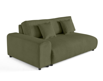 Module d'assise 3 places avec accoudoir gauche en velours côtelé Garance