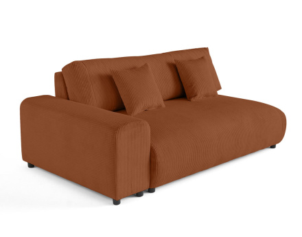 Module d'assise 3 places avec accoudoir gauche en velours côtelé Garance