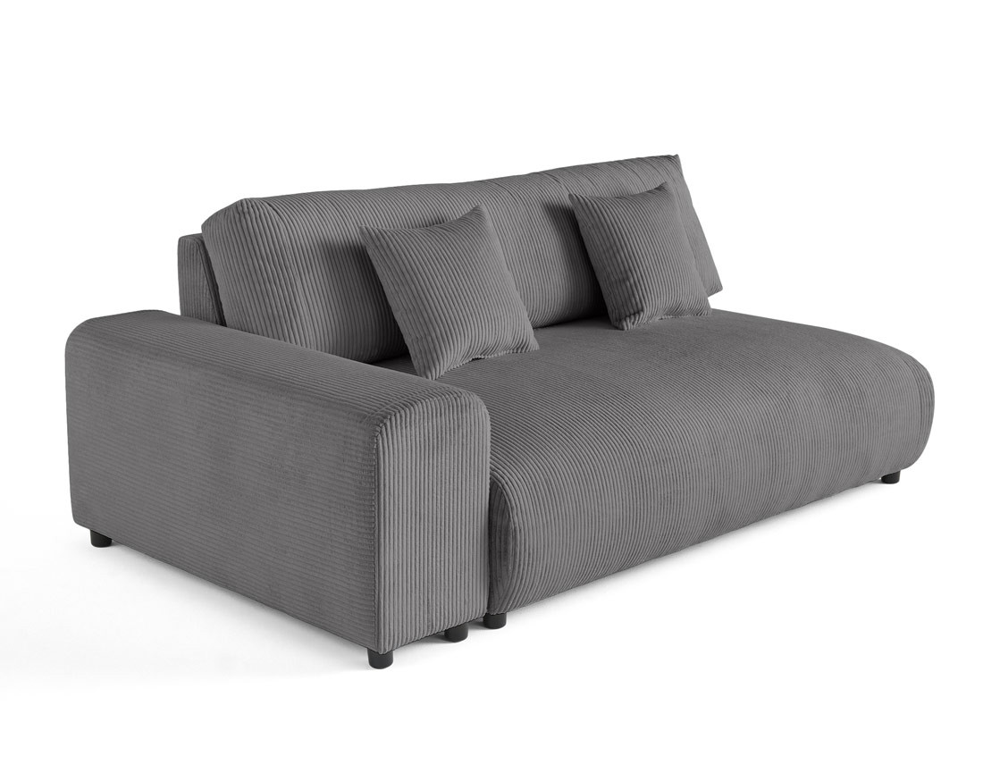 Module d'assise 3 places avec accoudoir gauche en velours côtelé Garance