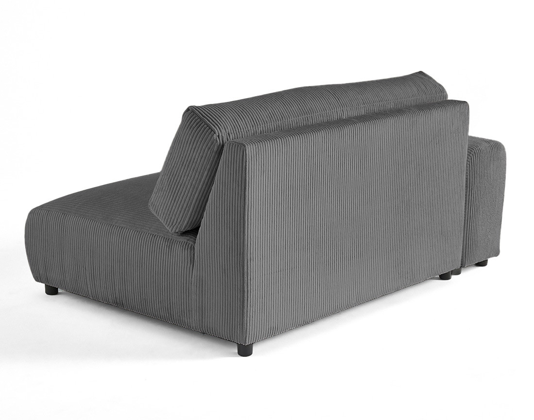 Module d'assise 3 places avec accoudoir gauche en velours côtelé Garance