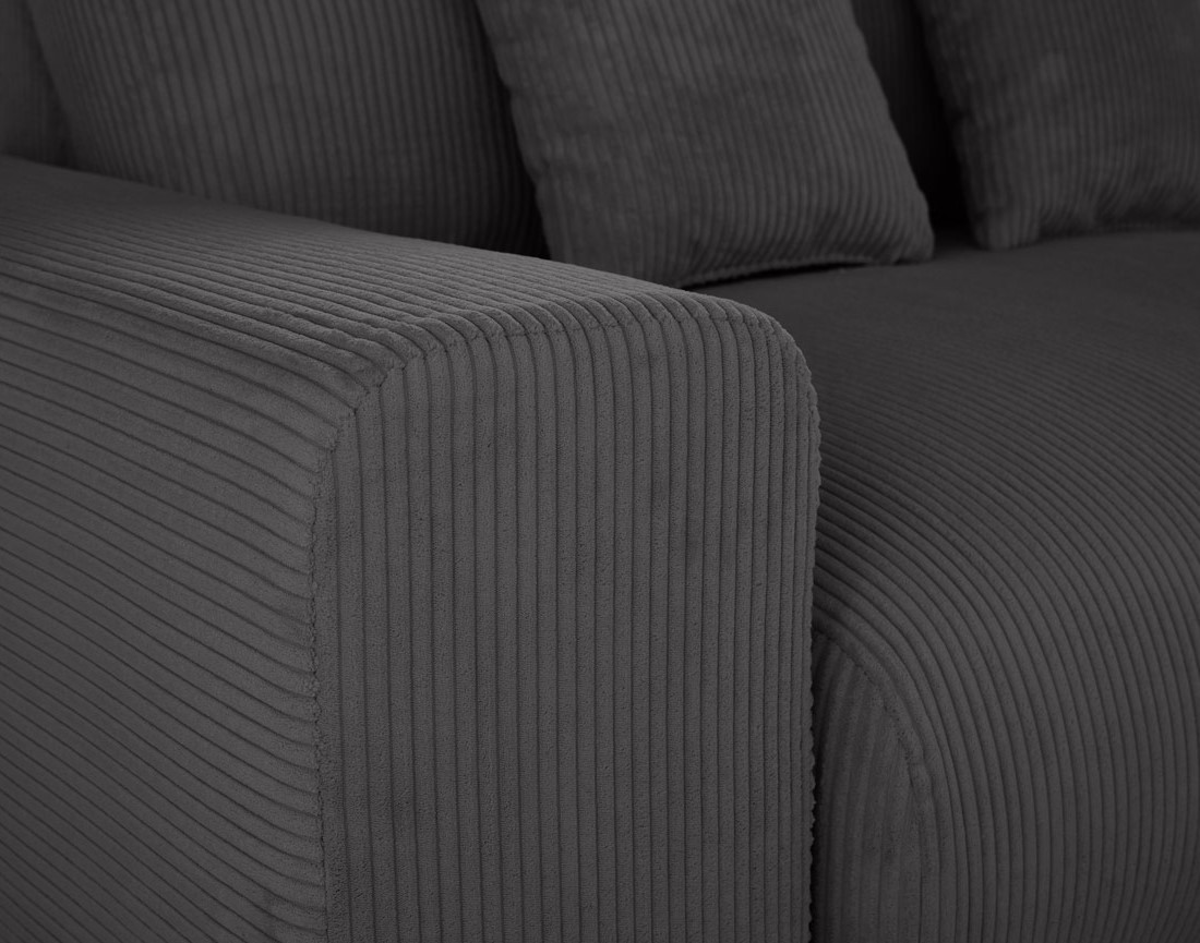 Module d'assise 3 places avec accoudoir gauche en velours côtelé Garance