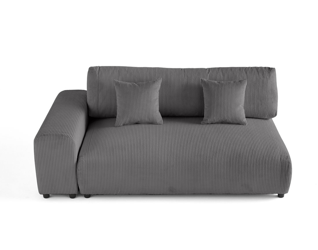 Module d'assise 3 places avec accoudoir gauche en velours côtelé Garance