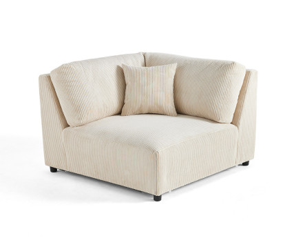 Module d'assise d'angle réversible en velours côtelé Garance