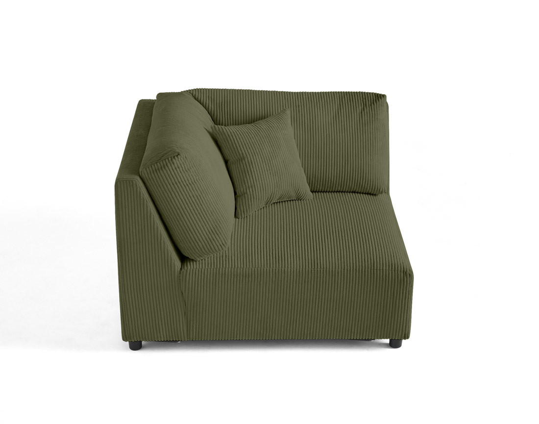 Module d'assise d'angle réversible en velours côtelé Garance