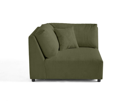 Module d'assise d'angle réversible en velours côtelé Garance