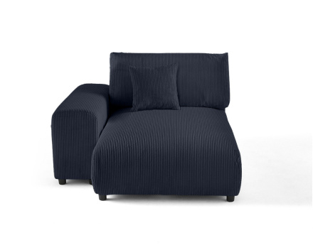 Module d'assise méridienne gauche en velours côtelé Garance