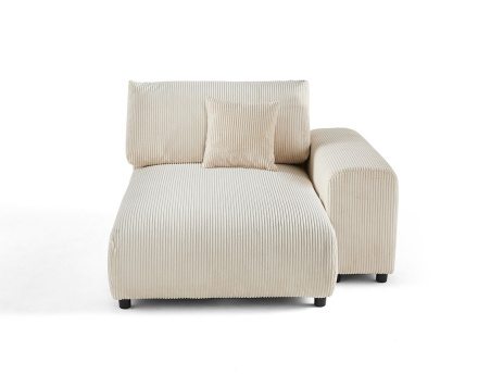 Module d'assise méridienne droit en velours côtelé Garance