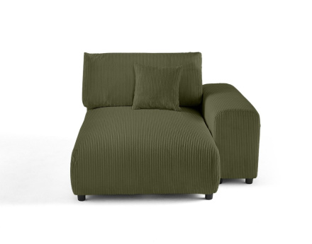 Module d'assise méridienne droit en velours côtelé Garance